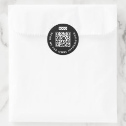 Scan Me Logo Business QR Code Scannable Classic Round Sticker | Zazzle