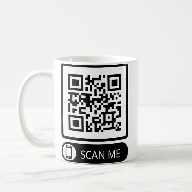 Scan Me Marketing QR Code Coffee Mug (Left)