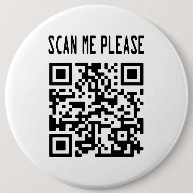 Scan Me Please QR Code – Smile, It's Free Button (Front)