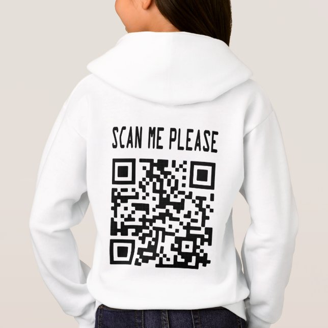 Scan Me Please QR Code – Smile, It's Free Hoodie (Back)