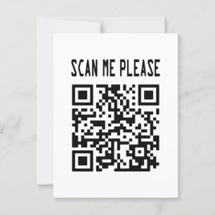 Scan Me Please QR Code – Smile, It's Free Postcard