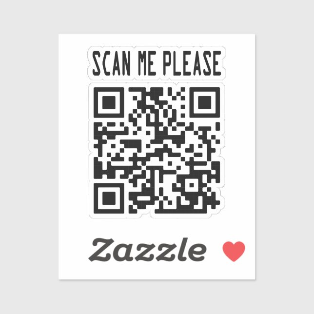 Scan Me Please QR Code – Smile, It's Free Sticker (Sheet)