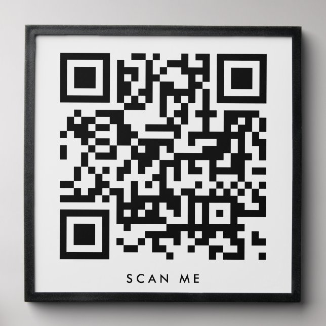 Scan Me QR Code Business White Minimalist Peel And Stick Photo Tile (Front Set)