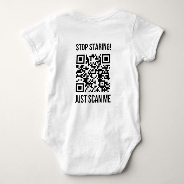 Scan Me QR Code: Create Your Future Baby Bodysuit (Back)