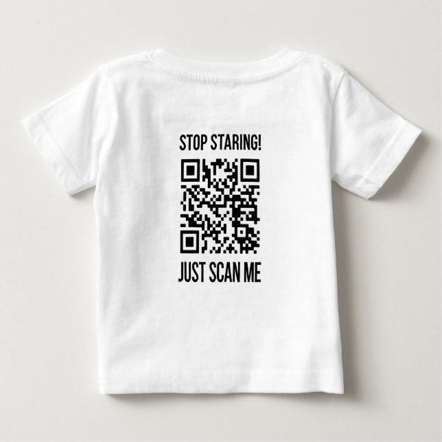 Scan Me QR Code for a Motivational Boost Baby T-Shirt (Back)