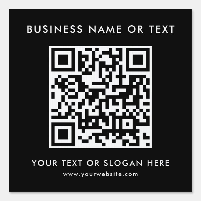 Scan Me QR Code Logo Modern Elegant Template Yard Sign (Front)