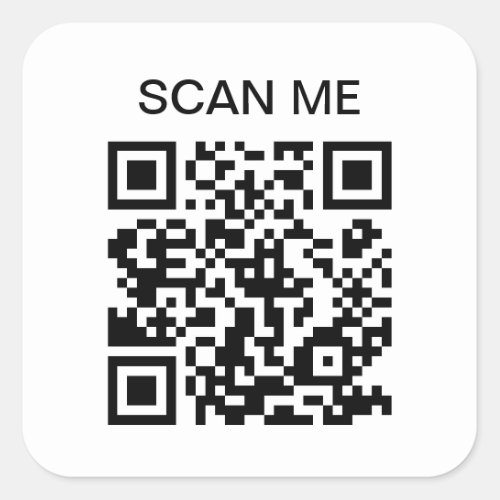 Scan Me QR Code Scannable Square Sticker