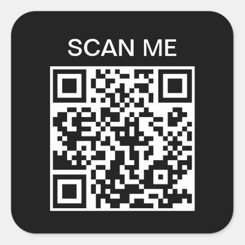 Scan Me QR Code Scannable Square Sticker