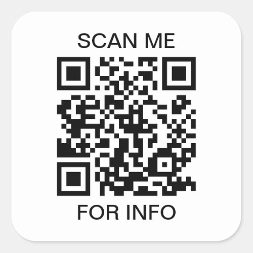 Scan Me QR Code Square Sticker