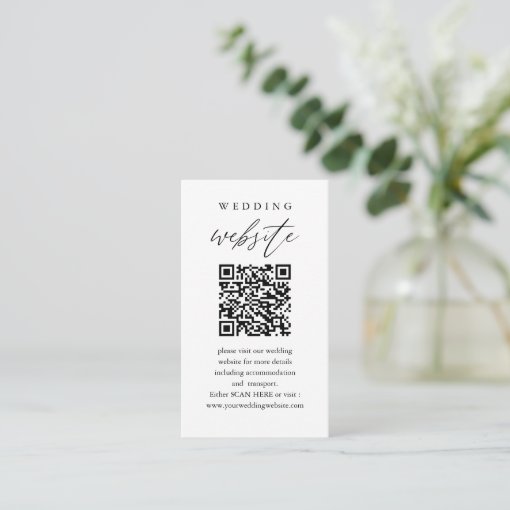 Scan Me QR Code Wedding Website Enclosure Card | Zazzle