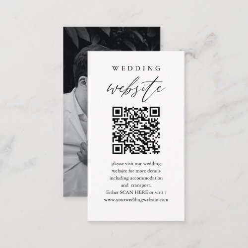 Scan Me QR Code Wedding Website  Enclosure Card