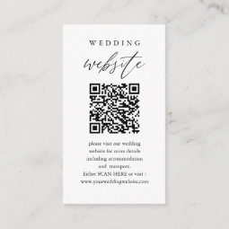 Scan Me QR Code Wedding Website Enclosure Card | Zazzle