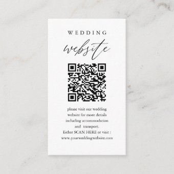 Scan Me QR Code Wedding Website Enclosure Card | Zazzle