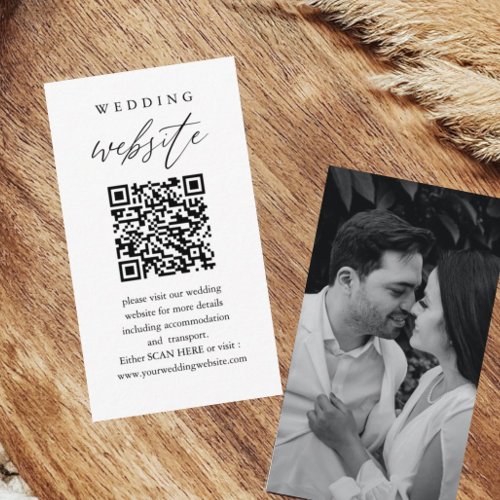 Scan Me QR Code Wedding Website  Enclosure Card