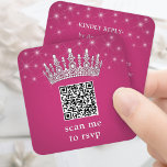Scan Me QR RSVP Quinceañera Crown Fuschia Pink Enclosure Card<br><div class="desc">Simplify birthday party RSVP responses with chic modern QR Code enclosure cards. This template is set up for a quinceañera's 15th birthday celebration, but is simple to customize for a Sweet 16 or princess party. The colors and font styles can be easily changed with the Zazzle Design Editor tool. The...</div>