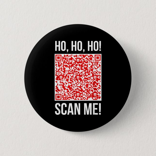 Scan Me! Qr Scan Me Joke Funny Santa Merry Christm Button (Front)