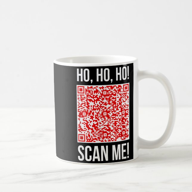Scan Me! Qr Scan Me Joke Funny Santa Merry Christm Coffee Mug (Right)