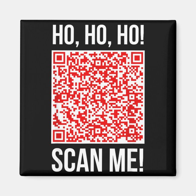 Scan Me! Qr Scan Me Joke Funny Santa Merry Christm Magnet (Front)