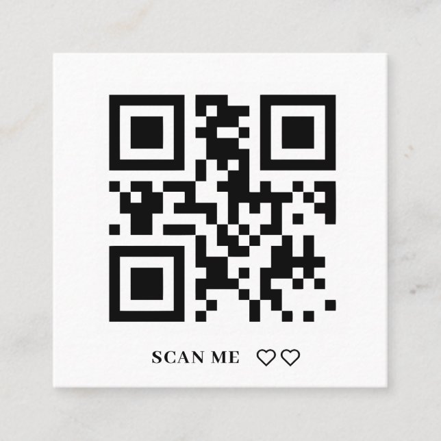 Scan Me RSVP Wedding QR Code Response Invitation (Front)