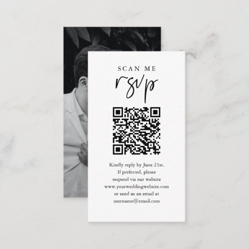 Scan Me RSVP Wedding QR Code RSVP Enclosure Card