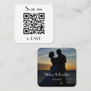 Scan me to RSVP Wedding QR Code Response Square Business Card