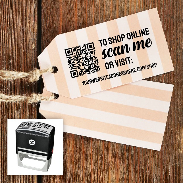 Scan Me To Shop Your QR Code & Website Self-inking Stamp (Creator Uploaded)