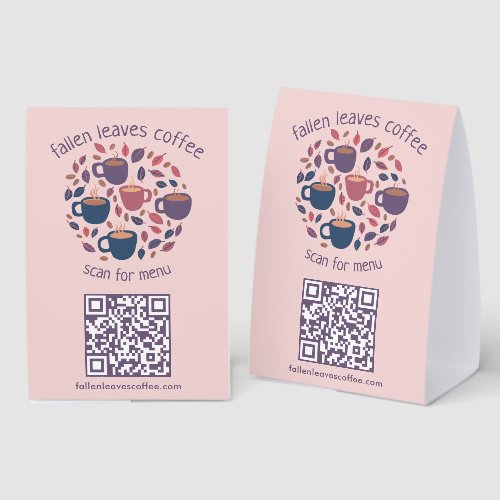 SCAN MENU QR CODE Espresso Coffee Shop Paper Table Tent