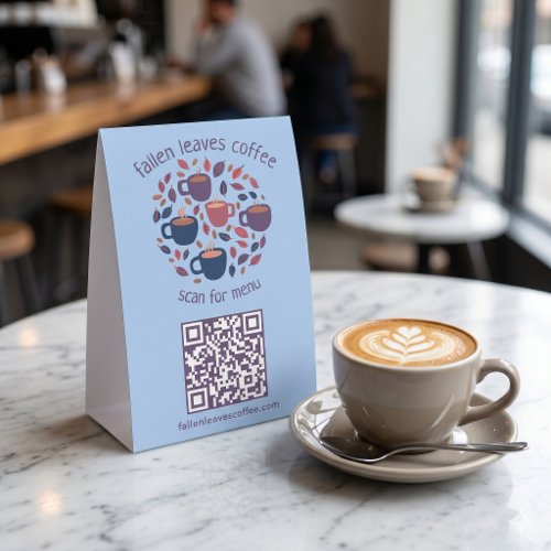 SCAN MENU QR CODE Espresso Coffee Shop Paper Table Tent