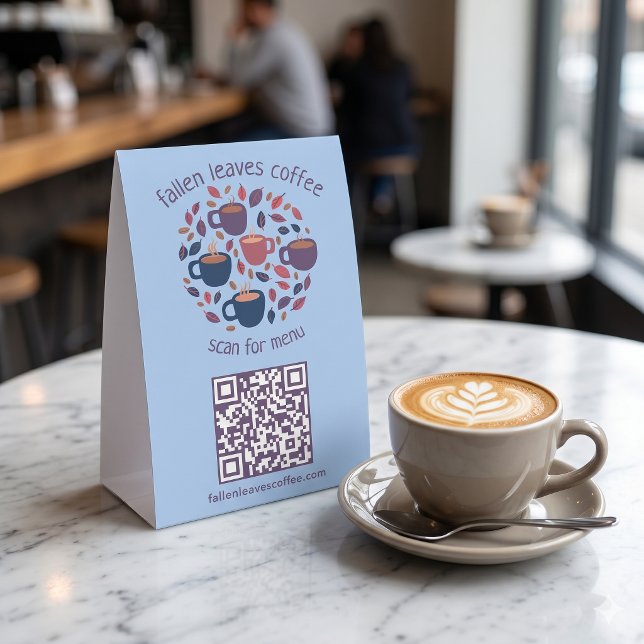 SCAN MENU QR CODE Espresso Coffee Shop Paper Table Tent (SCAN MENU QR CODE Espresso Coffee Shop Paper Table Tent Sign
)