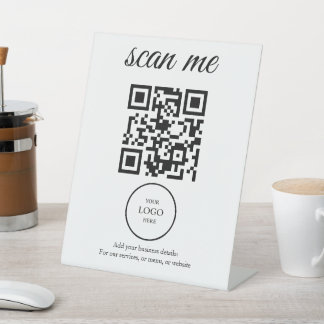 Scan Pay QR Code Business Table Tent Sign