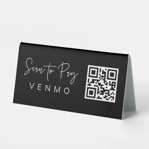 Scan Pay QR Code Mobile Checkout Table Tent Sign