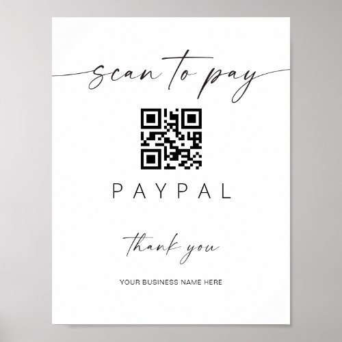 Scan Payment QR Code Sign Mobile Checkout Business