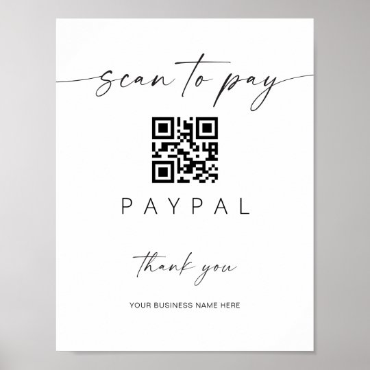 Scan Payment QR Code Sign Mobile Checkout Business