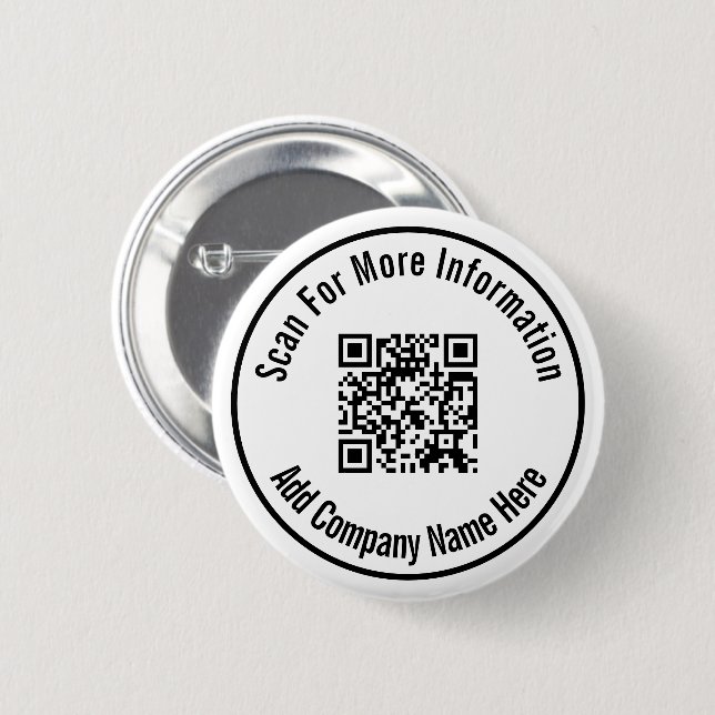 Scan QR Code Add Company Name Here Template Button (Front & Back)
