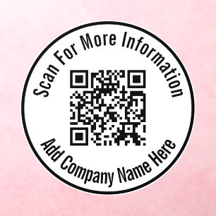 Scan QR Code Black and White Business Name Wall Decal