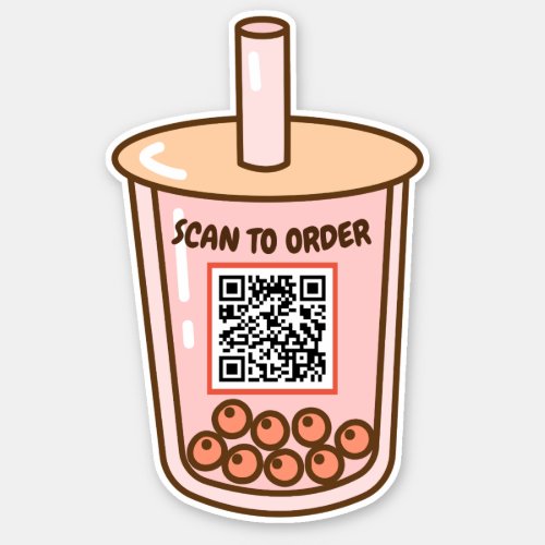 Scan QR Code Contactless Order Menu Sticker