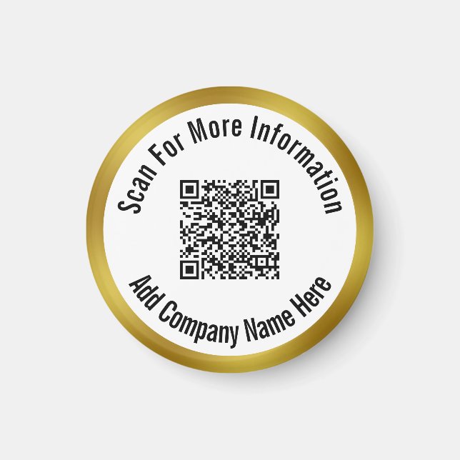 Scan QR Code For More Information & Company Name Magnet (Front)