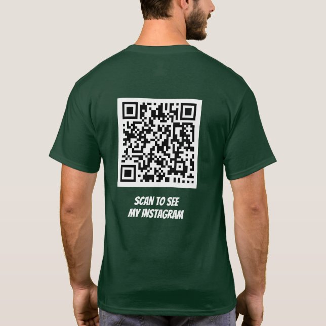 Scan QR Code Instagram, Twitter, Facebook T-Shirt (Back)