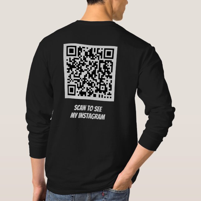Scan QR Code Instagram, Twitter, Facebook T-Shirt (Back)