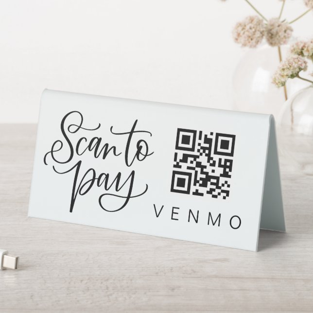 Scan QR Code Mobile Business Payment Tent Sign (In SItu (Table))