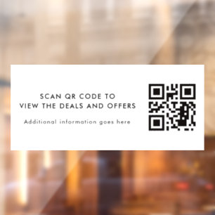 Scan QR Code Modern Simple Business Window Cling