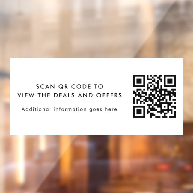 Scan QR Code Modern Simple Business Window Cling (Sheet 2)