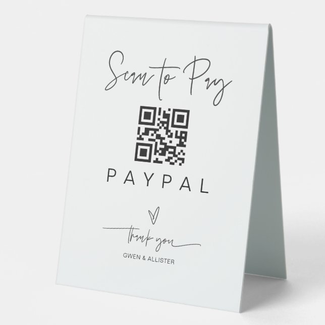 Scan QR Code Sign Wedding Bar Business Pay G400 (Front)