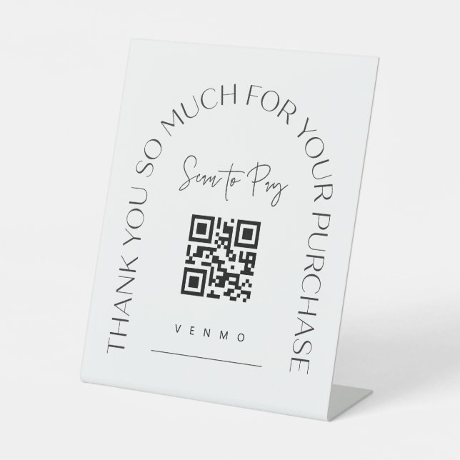 Scan QR Code Sign Wedding Bar Small Business (Front)