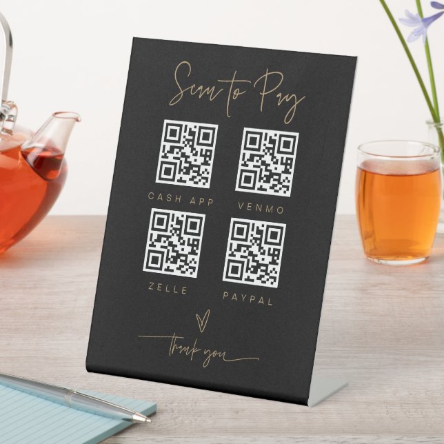 Scan QR Code Sign Wedding Bar Valet Business G400 (In SItu)