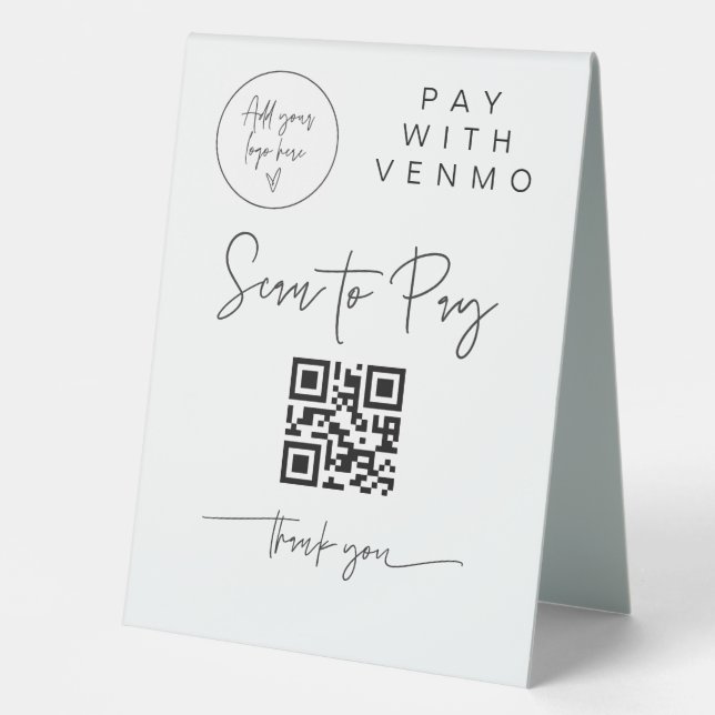 Scan QR Code Sign Wedding Bar Valet Business G400 (Front)