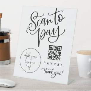 Scan QR Code Sign Wedding Bar Valet Business Pay