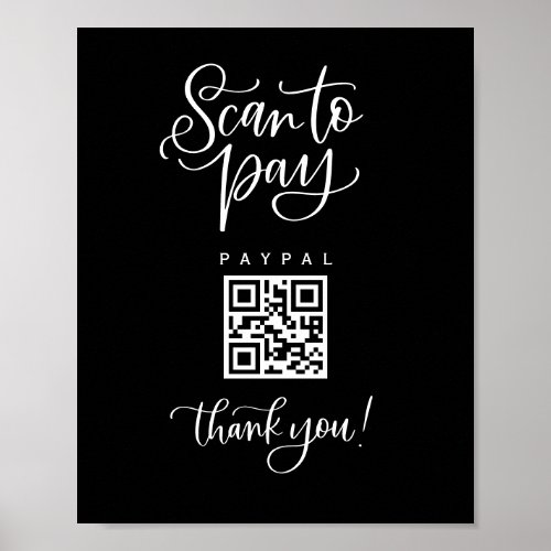 Scan QR Code Sign Wedding Payment Small Business 