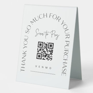 Scan QR Code Table Tent Wedding Bar Business Sign