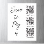 Scan QR Code to Pay For Business Digital Payment Magnetic Dry Erase Sheet<br><div class="desc">The ultimate convenience in modern transactions. This innovative magnet empowers customers with three customizable QR codes, allowing you to seamlessly tailor payment options to your business needs. Customers can scan the code that suits them best, initiating secure and swift payments. Elevate your customer experience and streamline payments with personalized QR...</div>